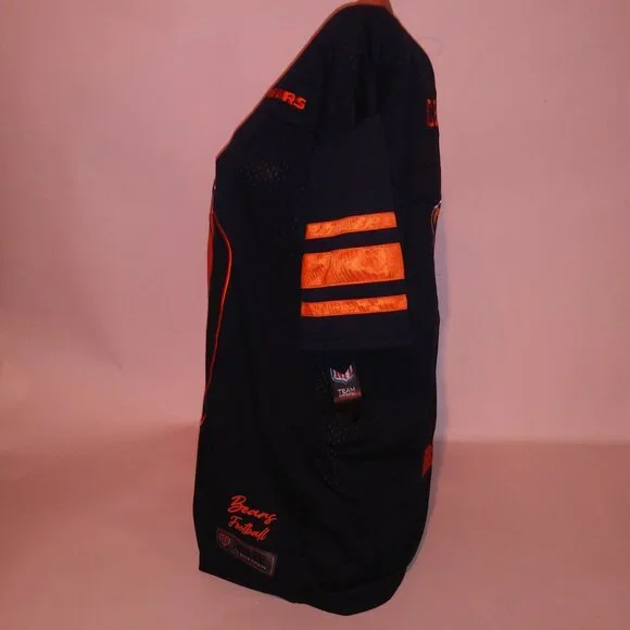 Chicago Bears Jersey NFL Football Mens Navy Blue Orange 50/50 Short Sleeve Crew - Picture 9 of 16